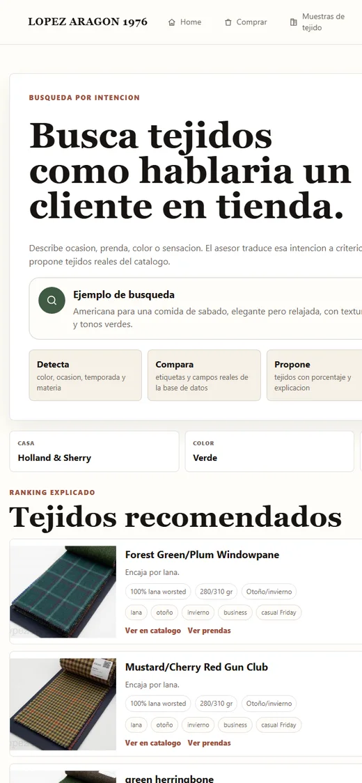 Captura móvil de la web López Aragón 1976