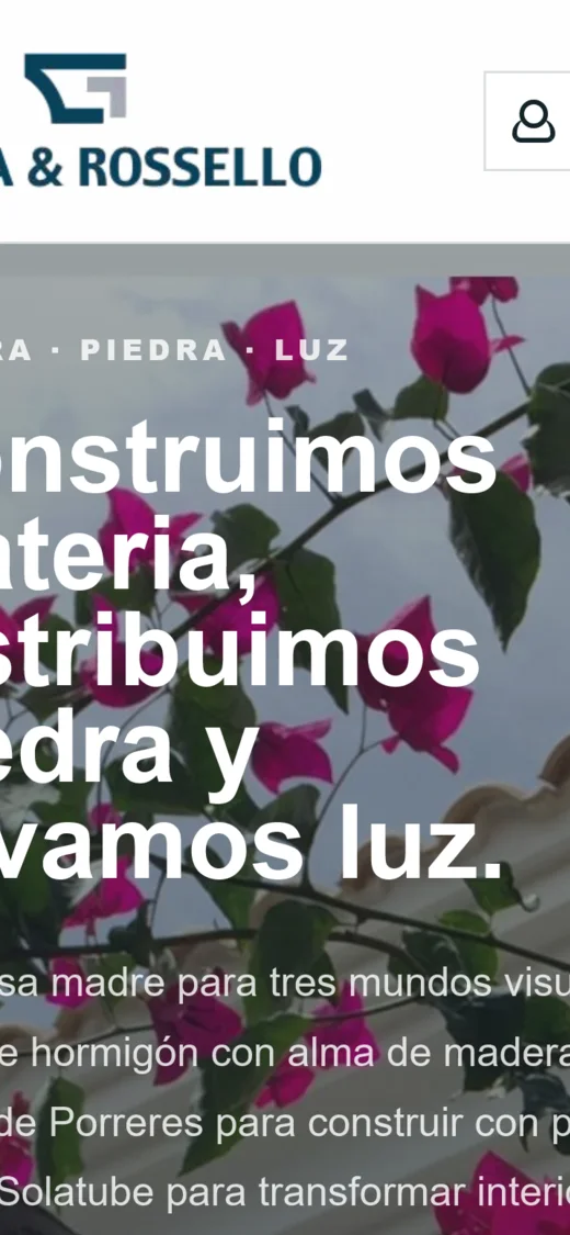Captura móvil de la web Mora & Rosselló