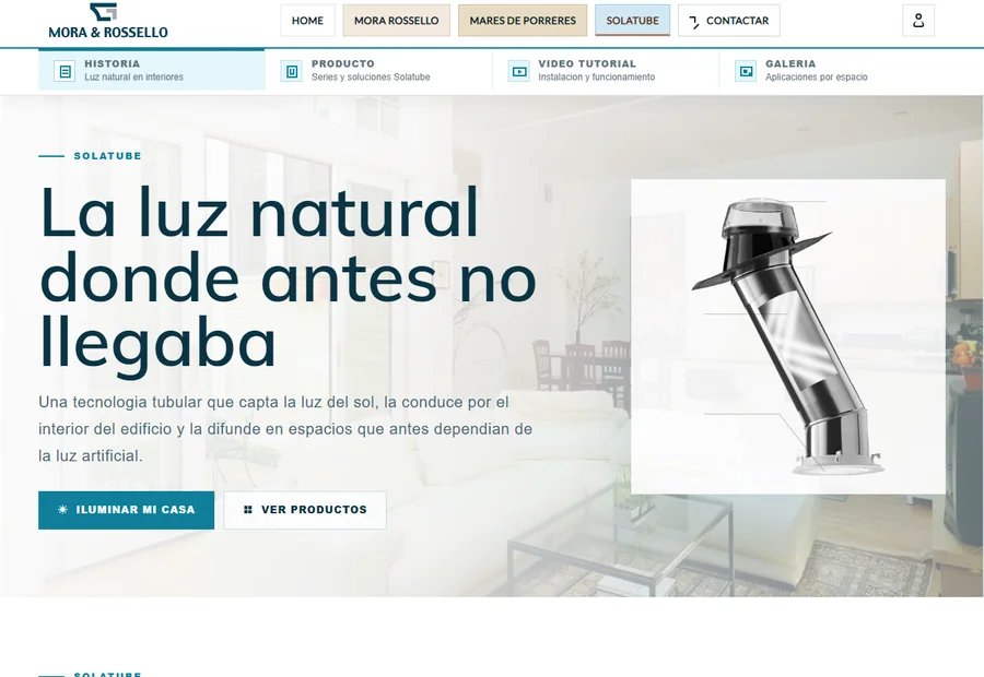 Pantalla de Solatube sobre luz natural en interiores